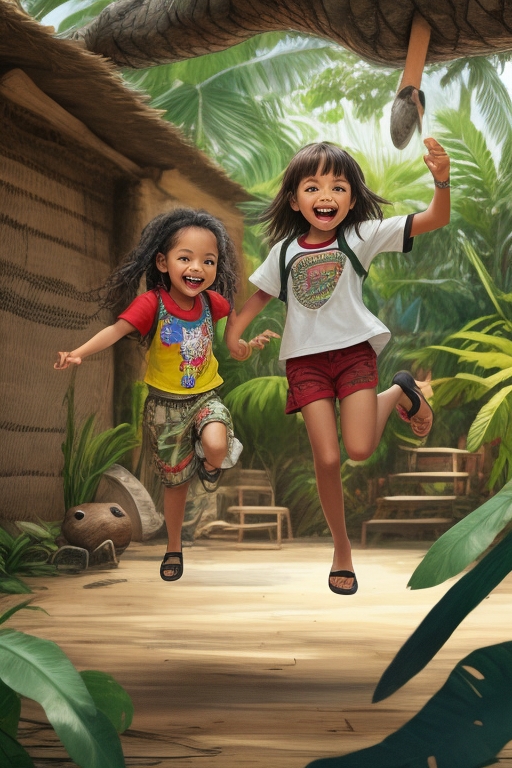 DreamShaper_v7_kids_playing_and_havig_fun_in_amazonia_realisti_0
